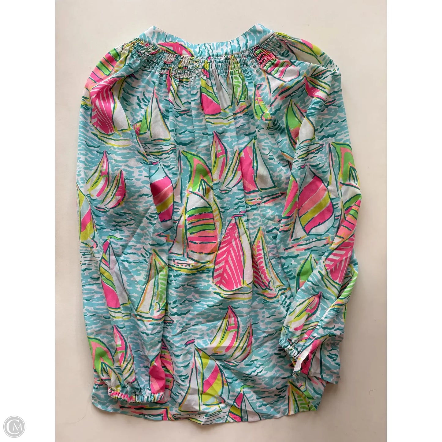 Blouse Long Sleeve By Lilly Pulitzer  In Multi-colored, Size: S