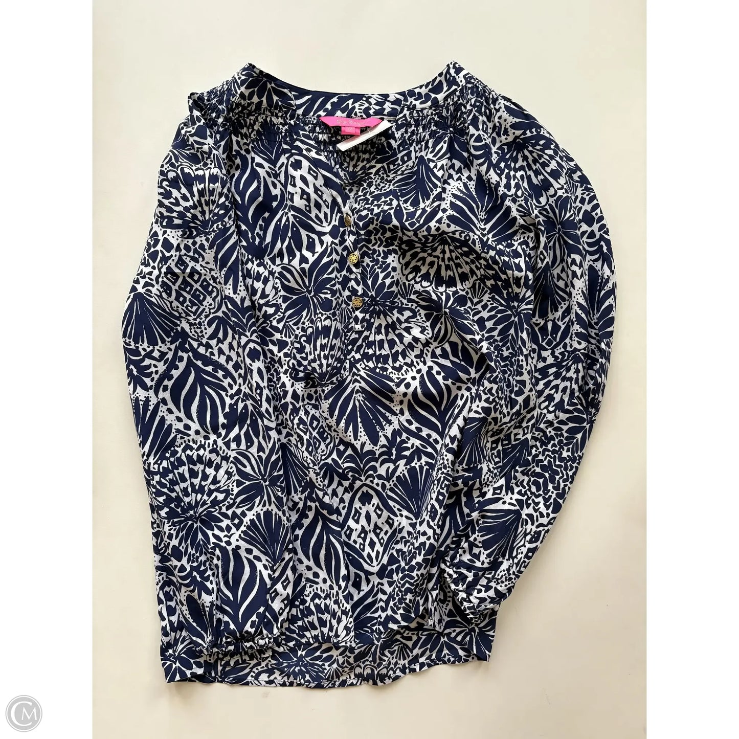 Blouse Long Sleeve By Lilly Pulitzer In Blue, Size: Xs