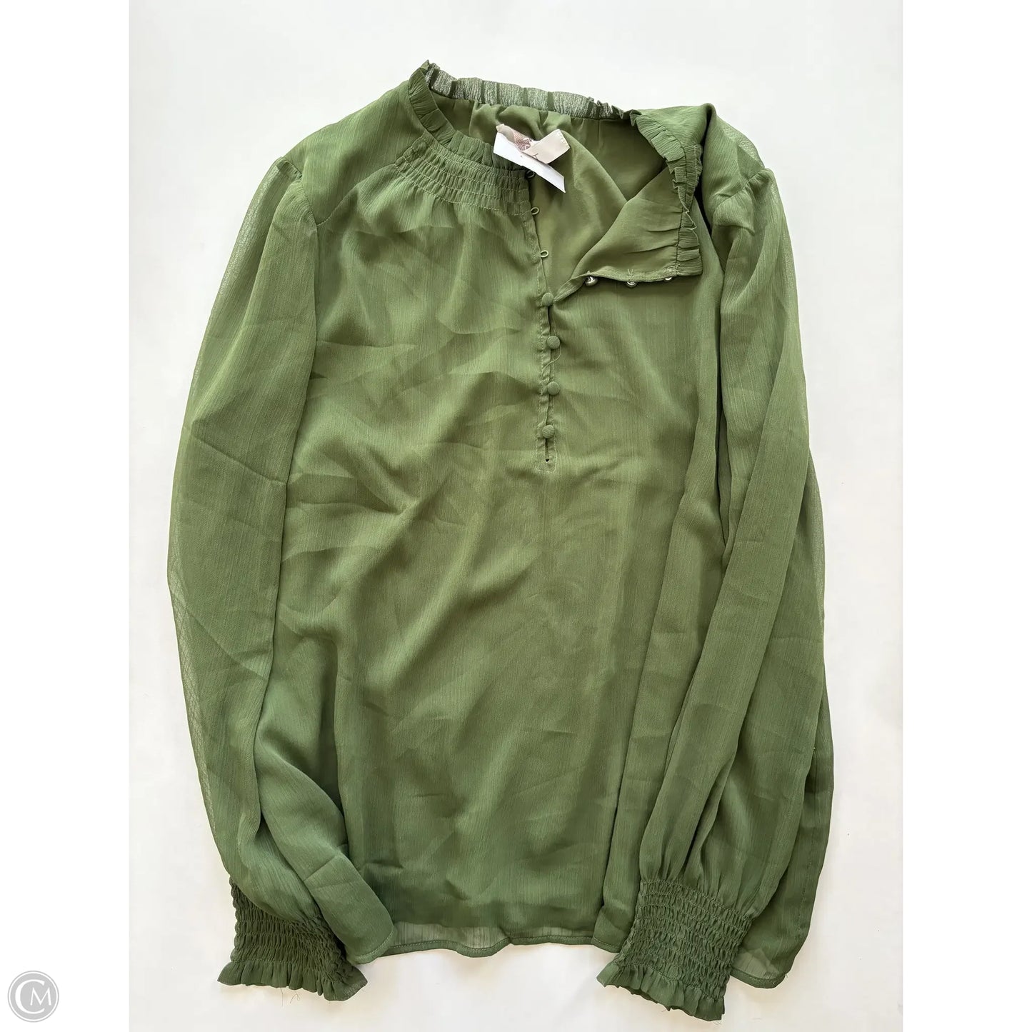 Blouse Long Sleeve By Loft In Green, Size: M