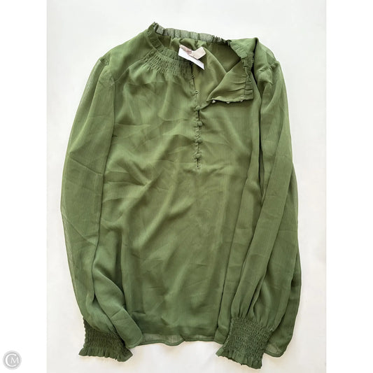 Blouse Long Sleeve By Loft In Green, Size: M