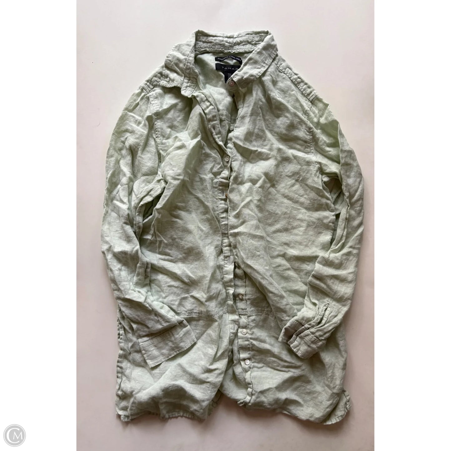 Top Long Sleeve By Tahari By Arthur Levine In Green, Size: M