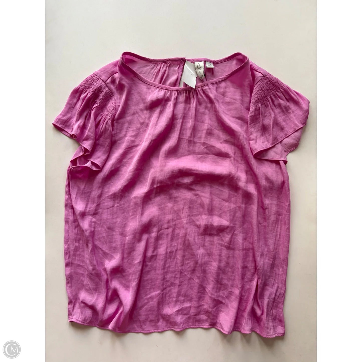 Blouse Short Sleeve By Joie In Pink, Size: L