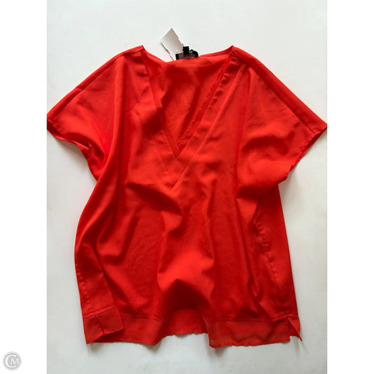 Blouse Short Sleeve By Dkny In Orange, Size: M