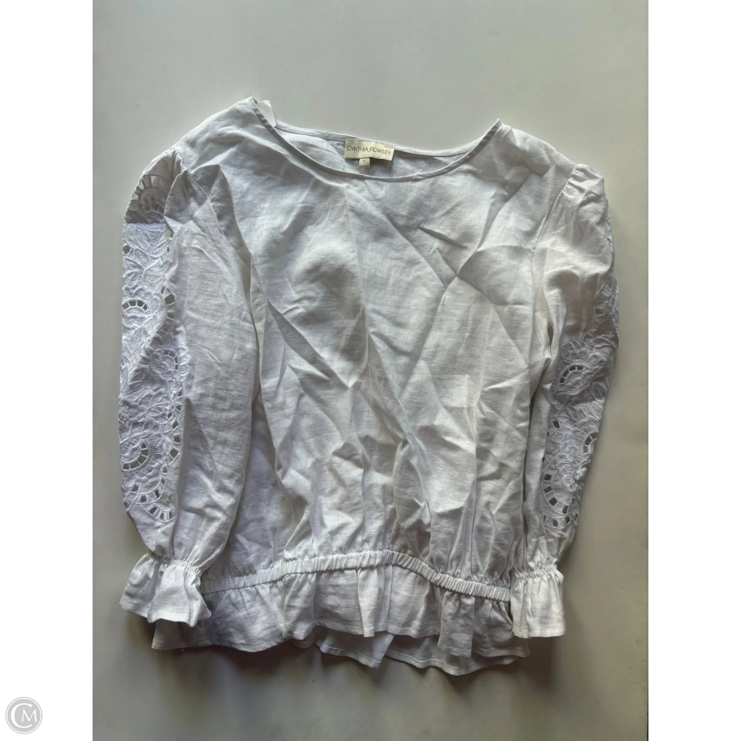 Top Long Sleeve By Cynthia Rowley In White, Size: L