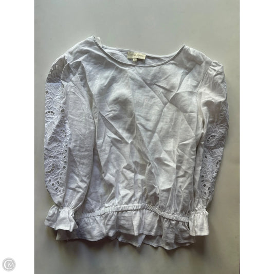 Top Long Sleeve By Cynthia Rowley In White, Size: L
