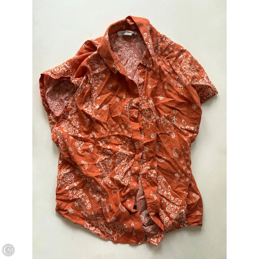 Top Short Sleeve By Cece In Orange, Size: Xl