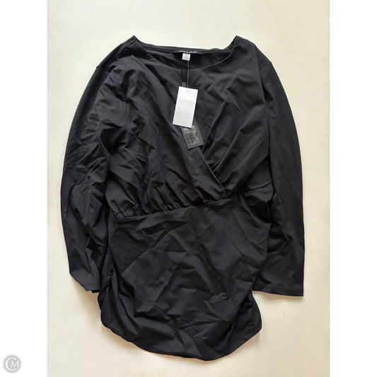 Blouse Long Sleeve By Cable And Gauge In Black, Size: L