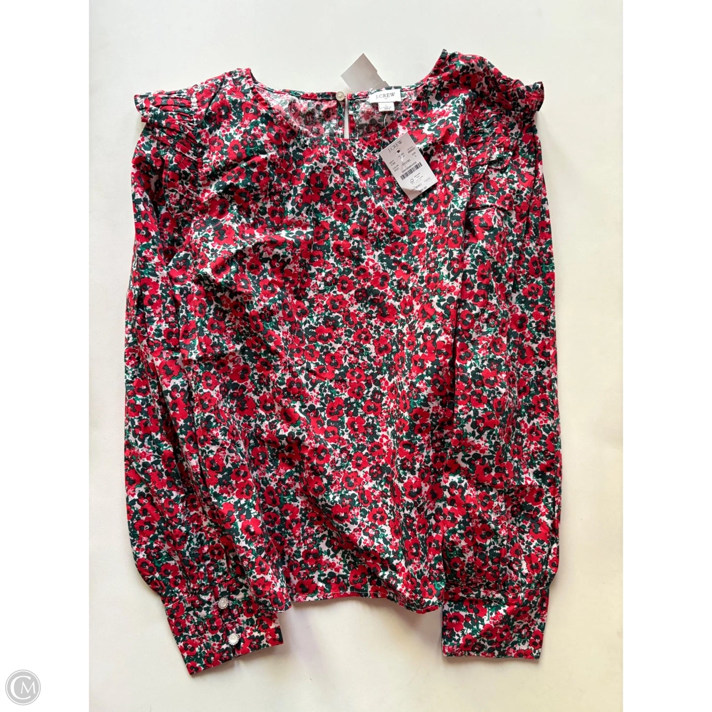 Top Long Sleeve By J. Crew In Floral Print, Size: L