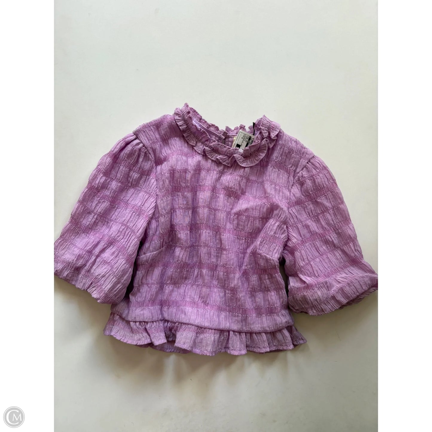 Top Short Sleeve By Island of Joy In Purple, Size: S