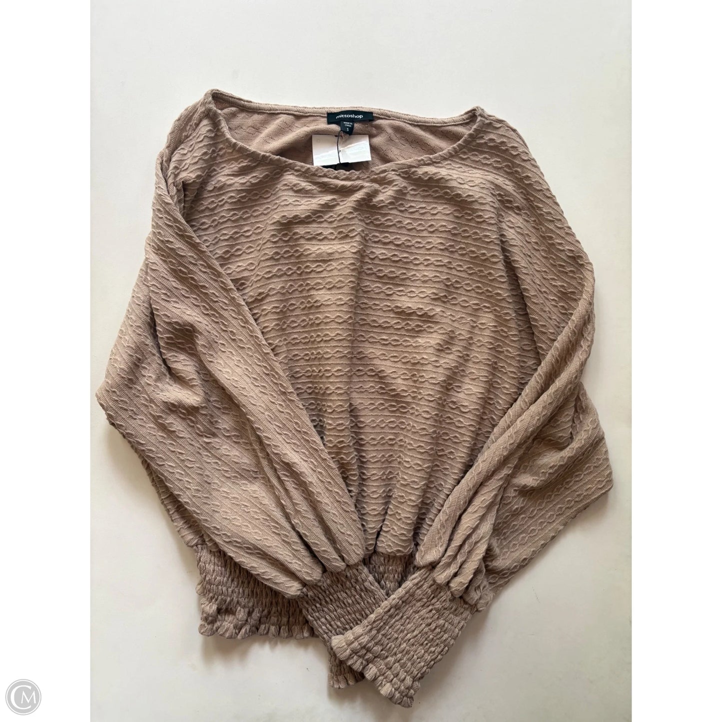 Top Long Sleeve By Mittoshop In Brown, Size: S