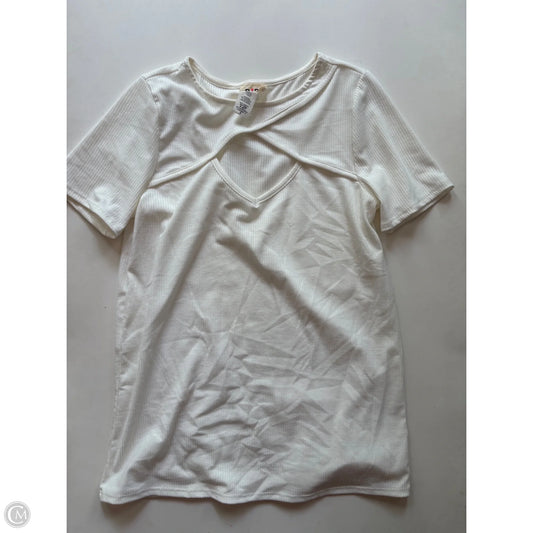 Top Short Sleeve By Bibi In Cream, Size: S