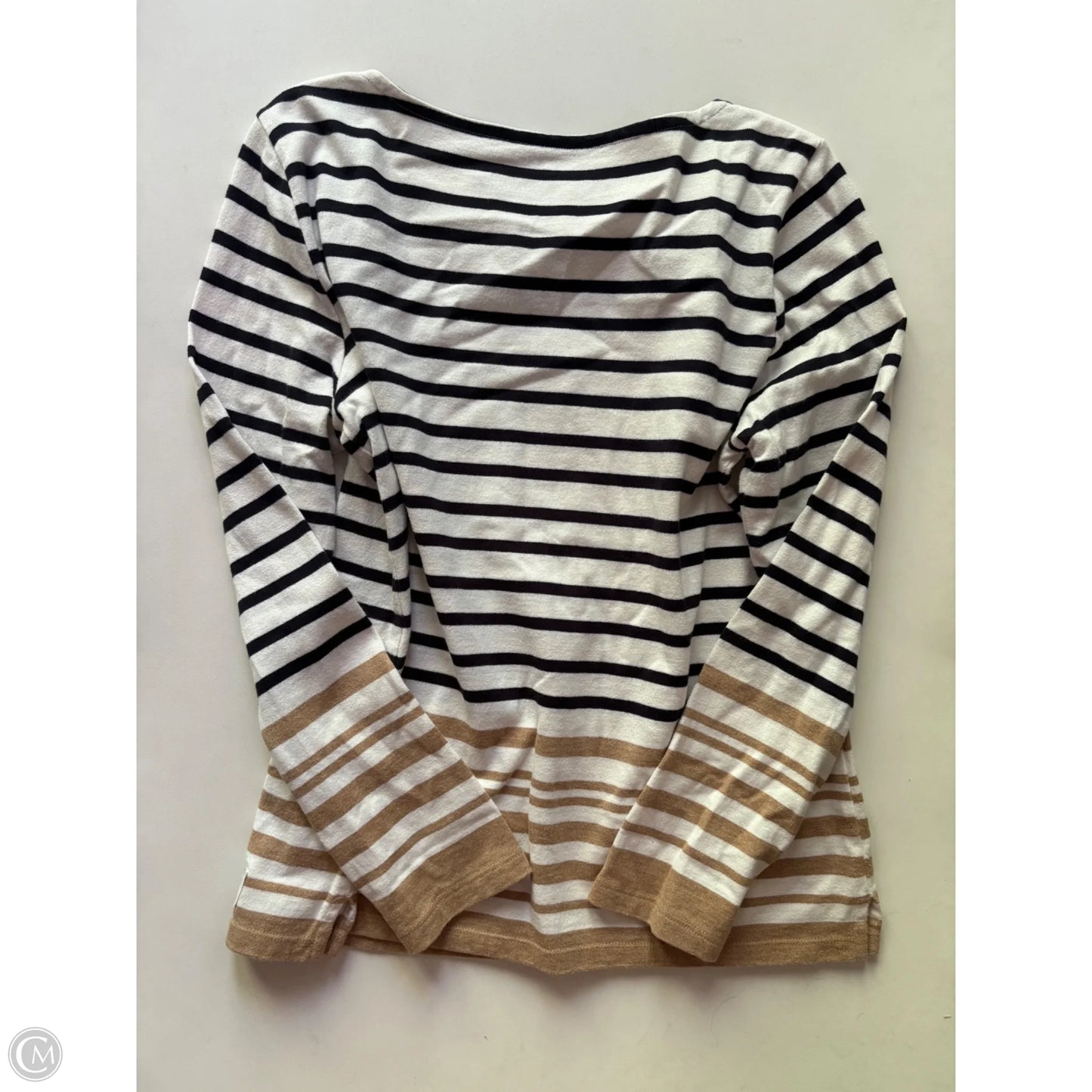 Top Long Sleeve By Talbots In Striped Pattern, Size: Lp
