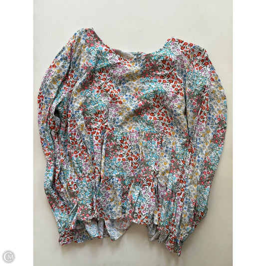 Top Long Sleeve By Jane And Delancey In Floral Print, Size: Xl