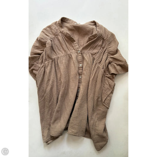 Top Short Sleeve By Bibi In Brown, Size: Xl