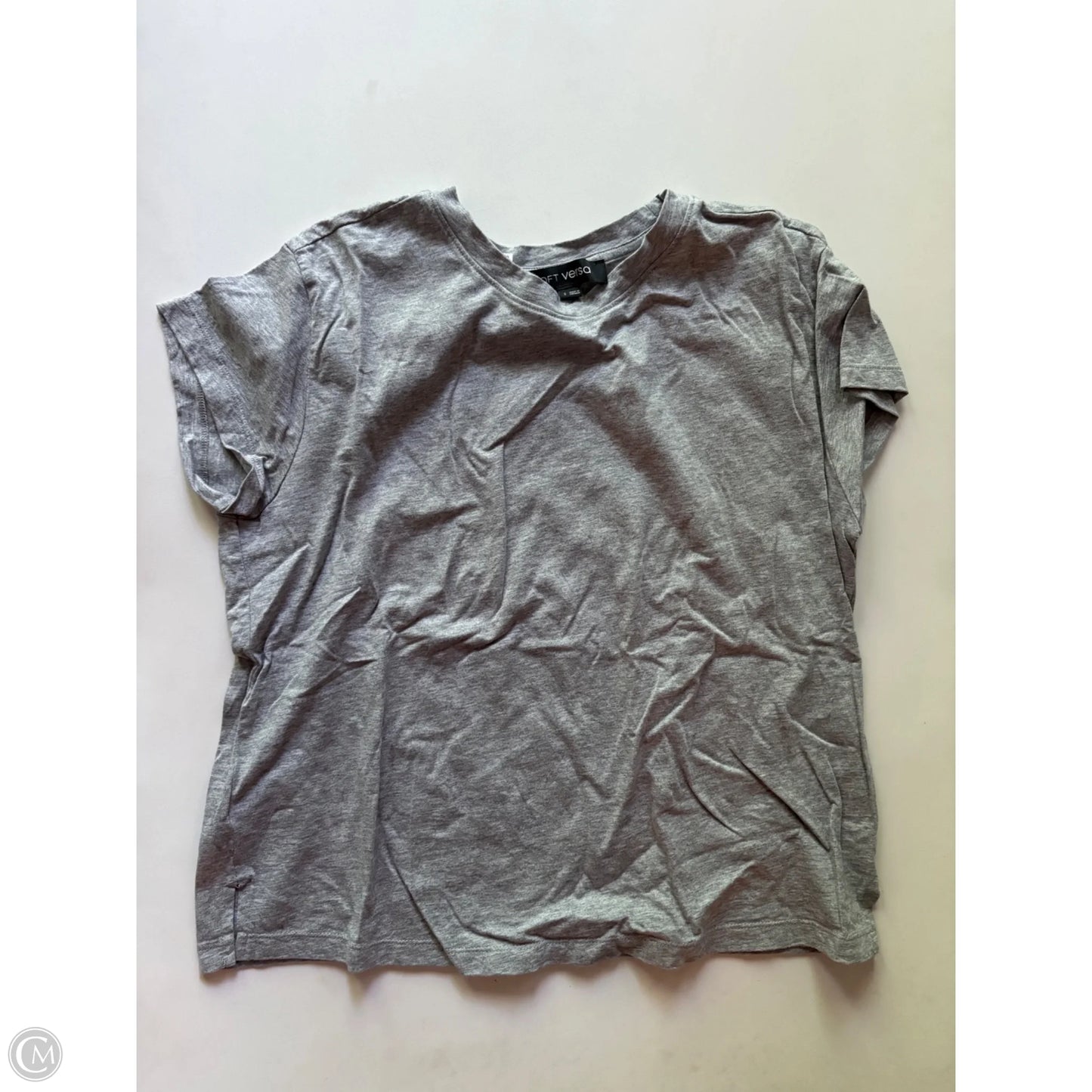 Top Short Sleeve By Loft In Grey, Size: S