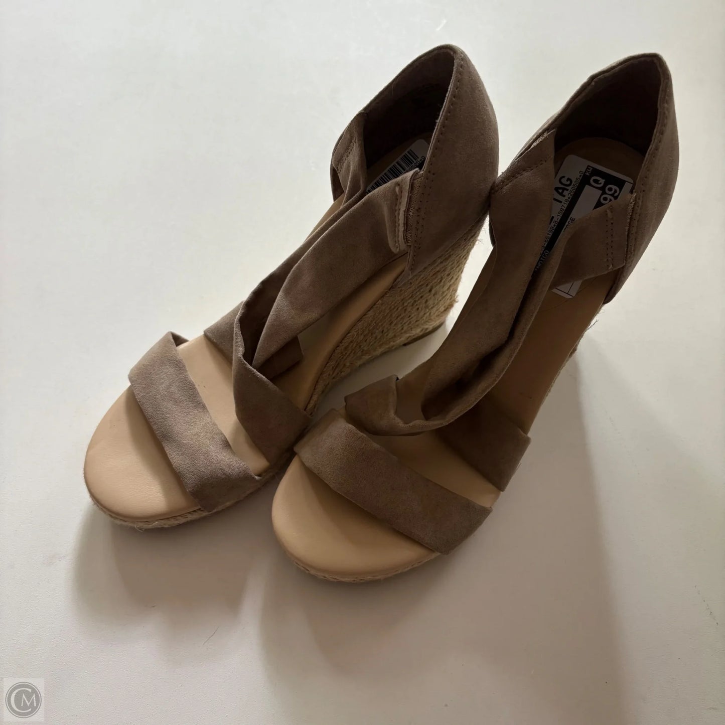 Shoes Heels Wedge By Indigo In Taupe, Size: 8