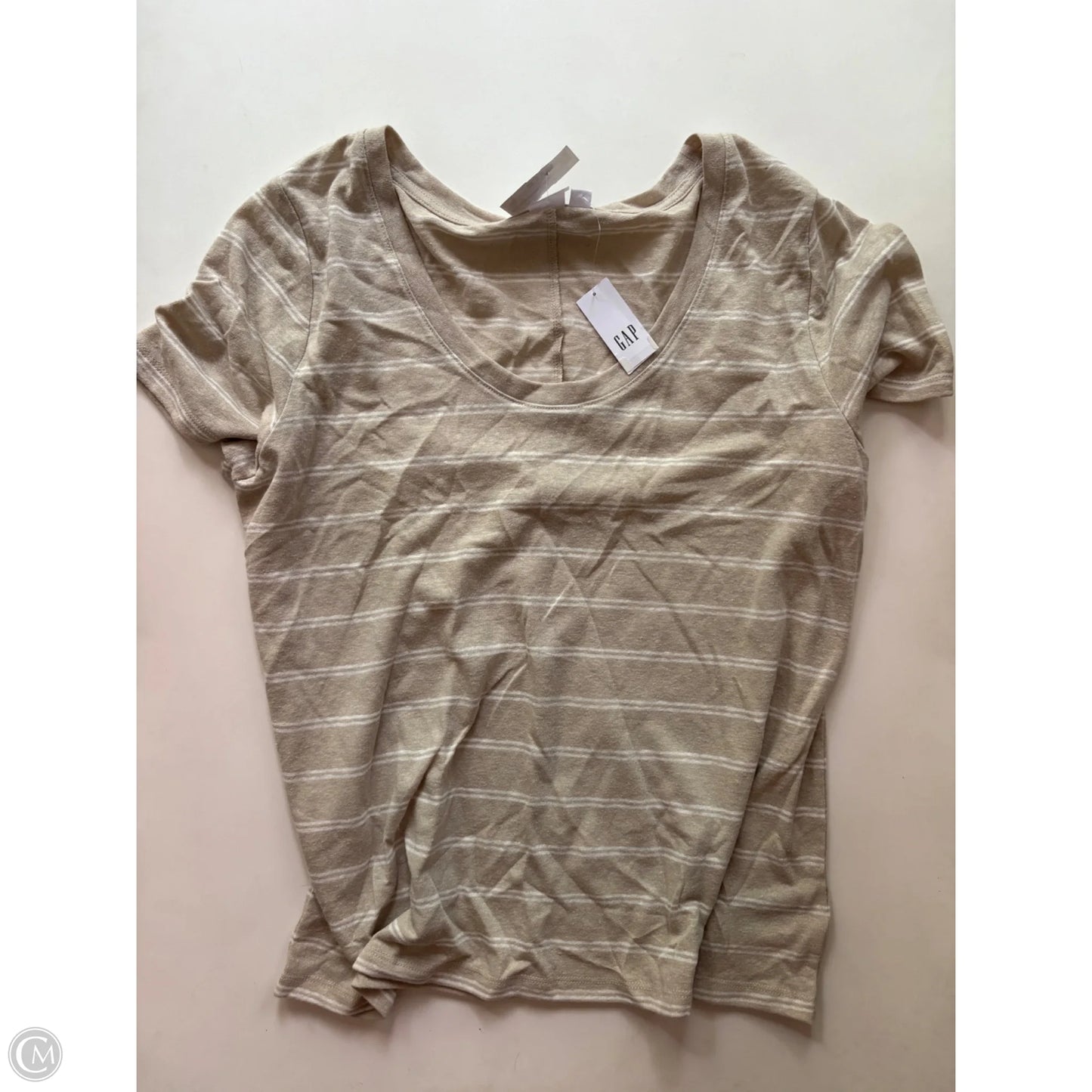 Top Short Sleeve By Gap In Striped Pattern, Size: L
