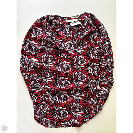 Blouse Long Sleeve By Loft In Floral Print, Size: Xs