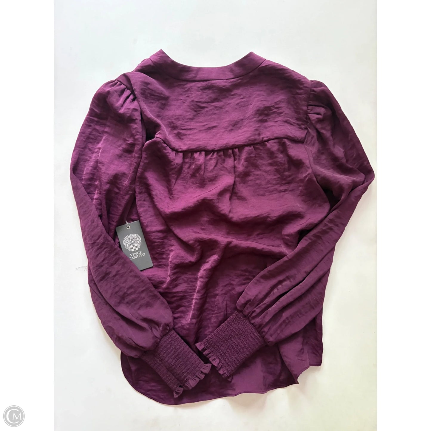 Blouse Long Sleeve By Vince Camuto In Maroon, Size: Xs