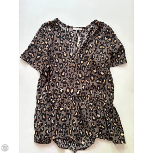 Top Short Sleeve By Caramel In Animal Print, Size: S