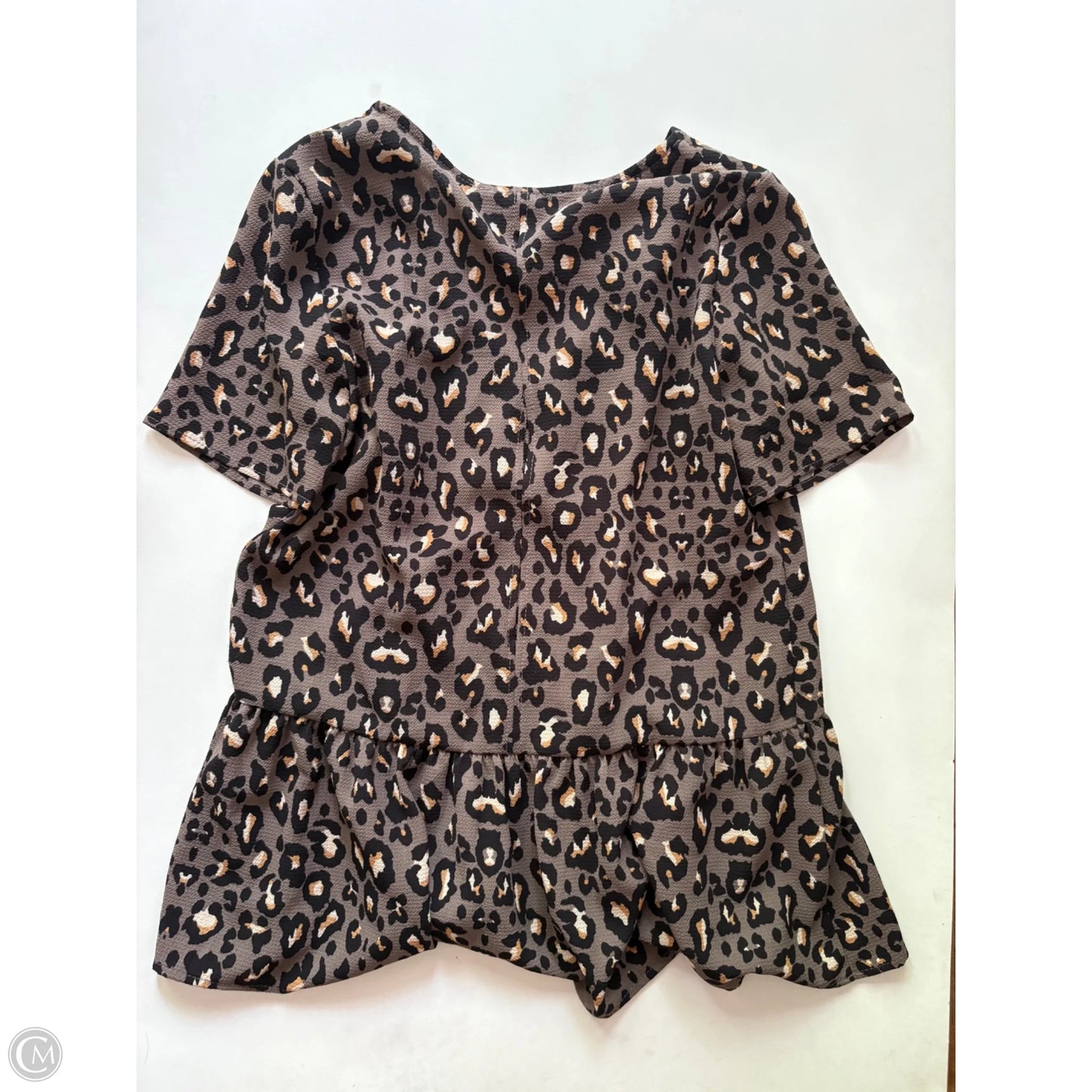Top Short Sleeve By Caramel In Animal Print, Size: S