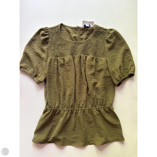 Blouse Short Sleeve By Nine West Apparel In Green, Size: S