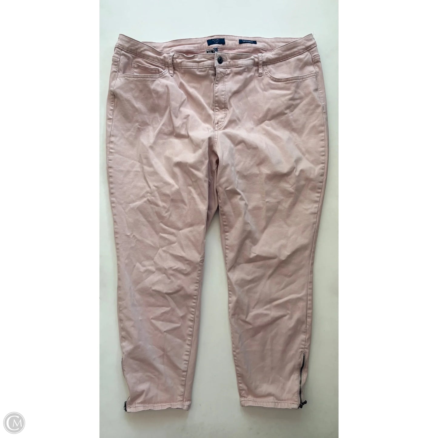 Jeans Straight By Kaari Blue In Peach, Size: 22