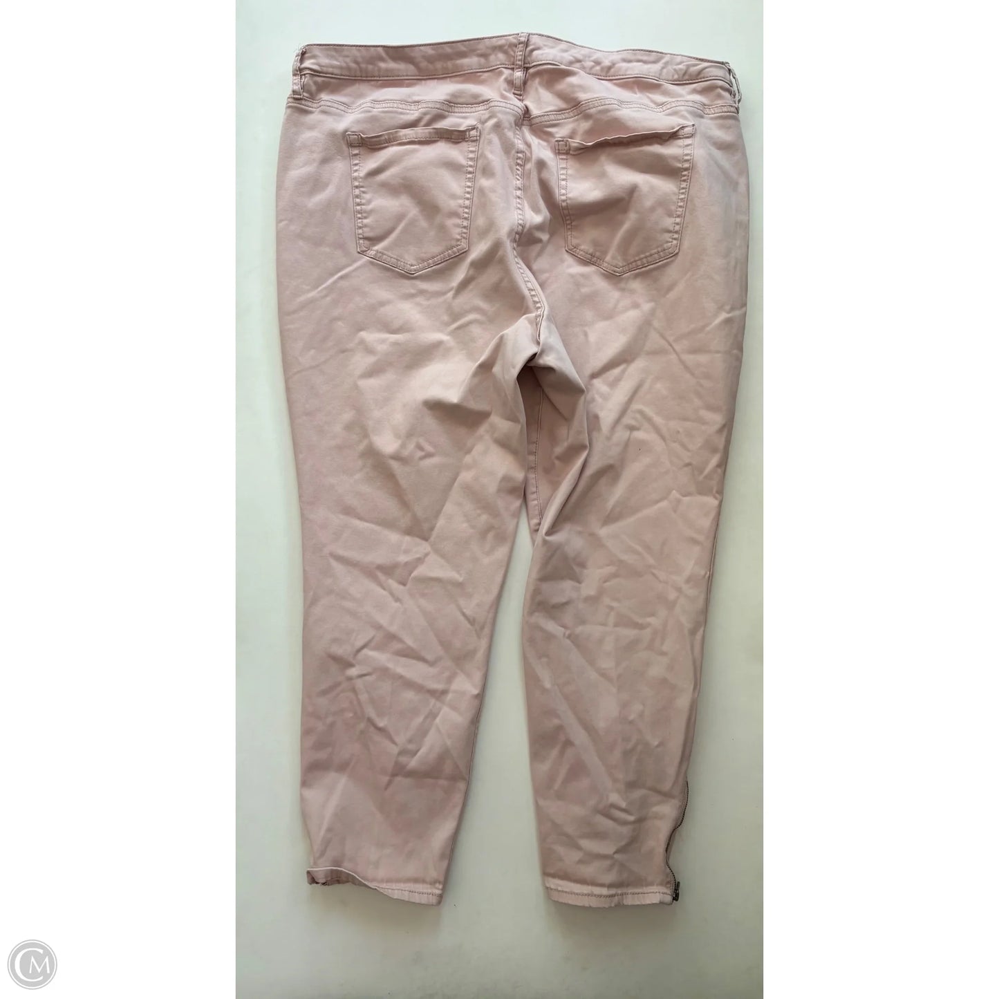 Jeans Straight By Kaari Blue In Peach, Size: 22