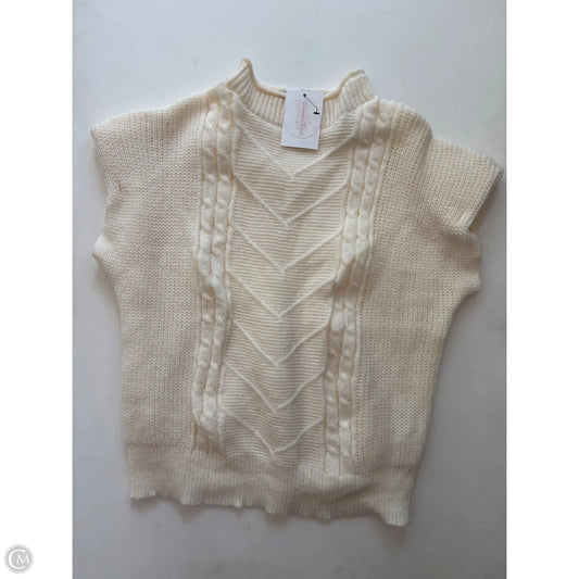 Sweater Short Sleeve By Miss Sparkling In Cream, Size: L