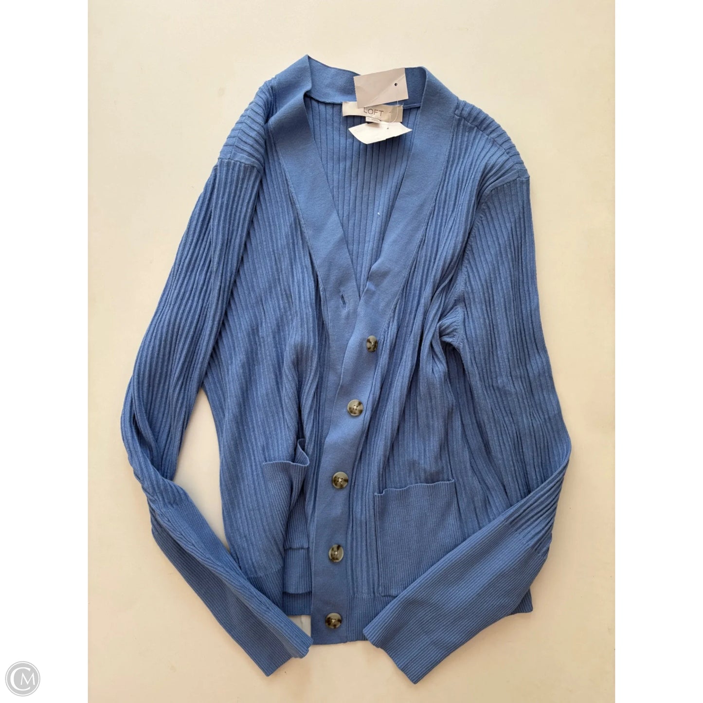 Sweater Cardigan By Loft In Blue, Size: Xl