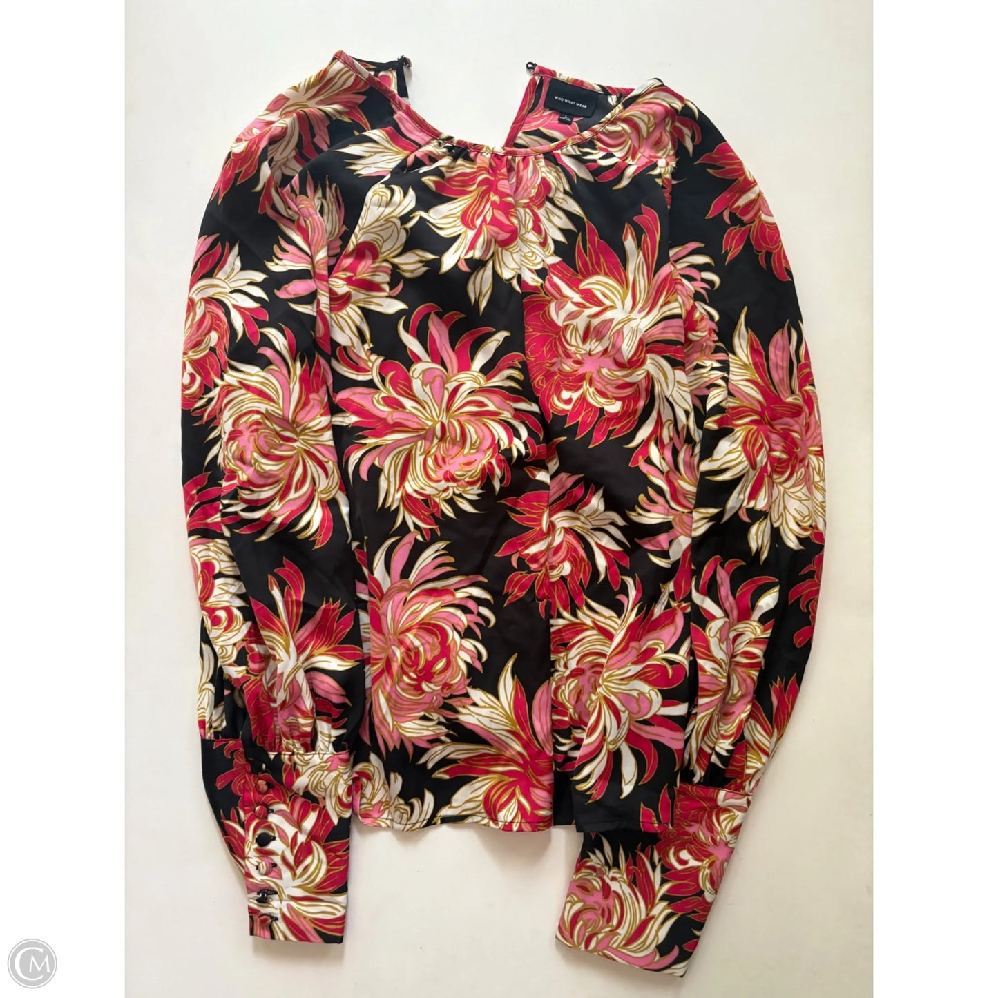 Blouse Long Sleeve By Who What Wear In Floral Print, Size: L