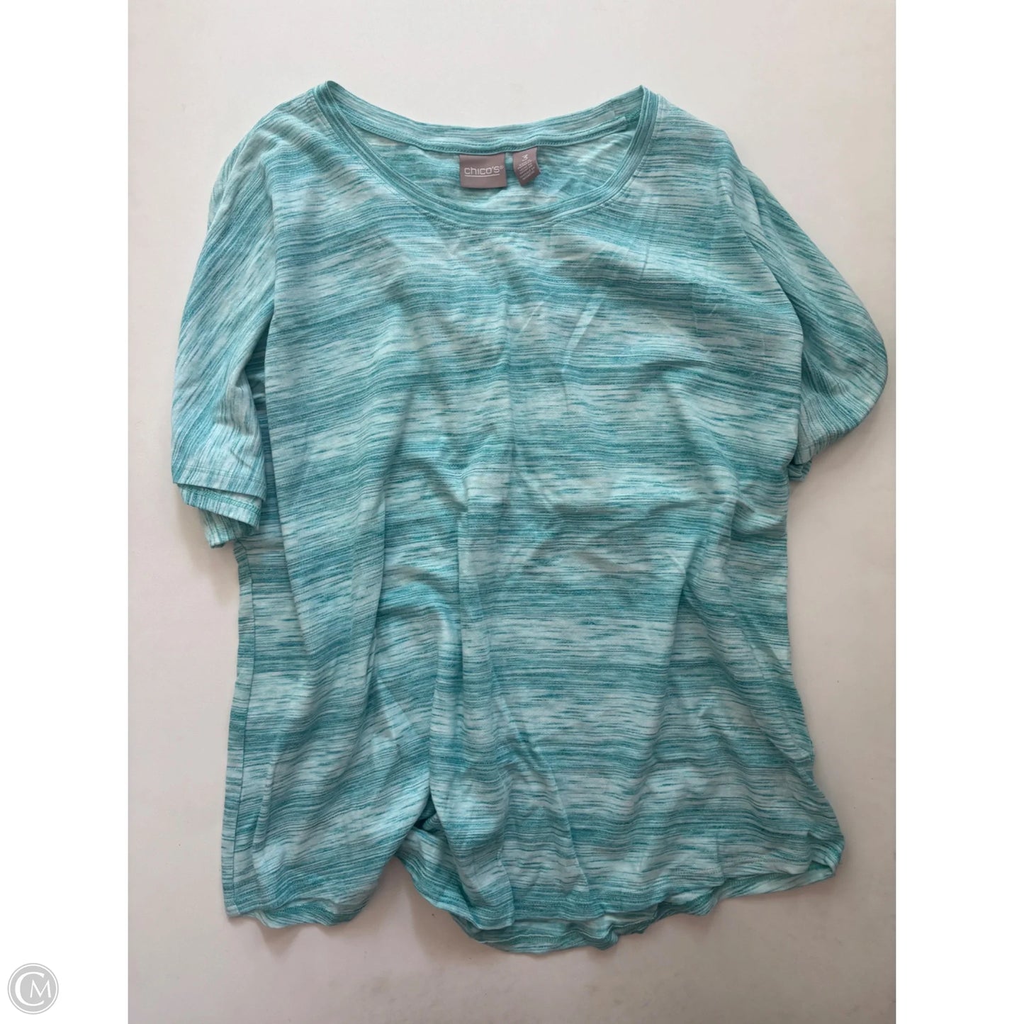 Top Short Sleeve By Chicos In Blue, Size: L
