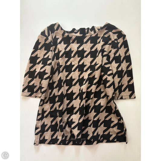 Top Short Sleeve By Liz Claiborne In Black & Brown, Size: Xl