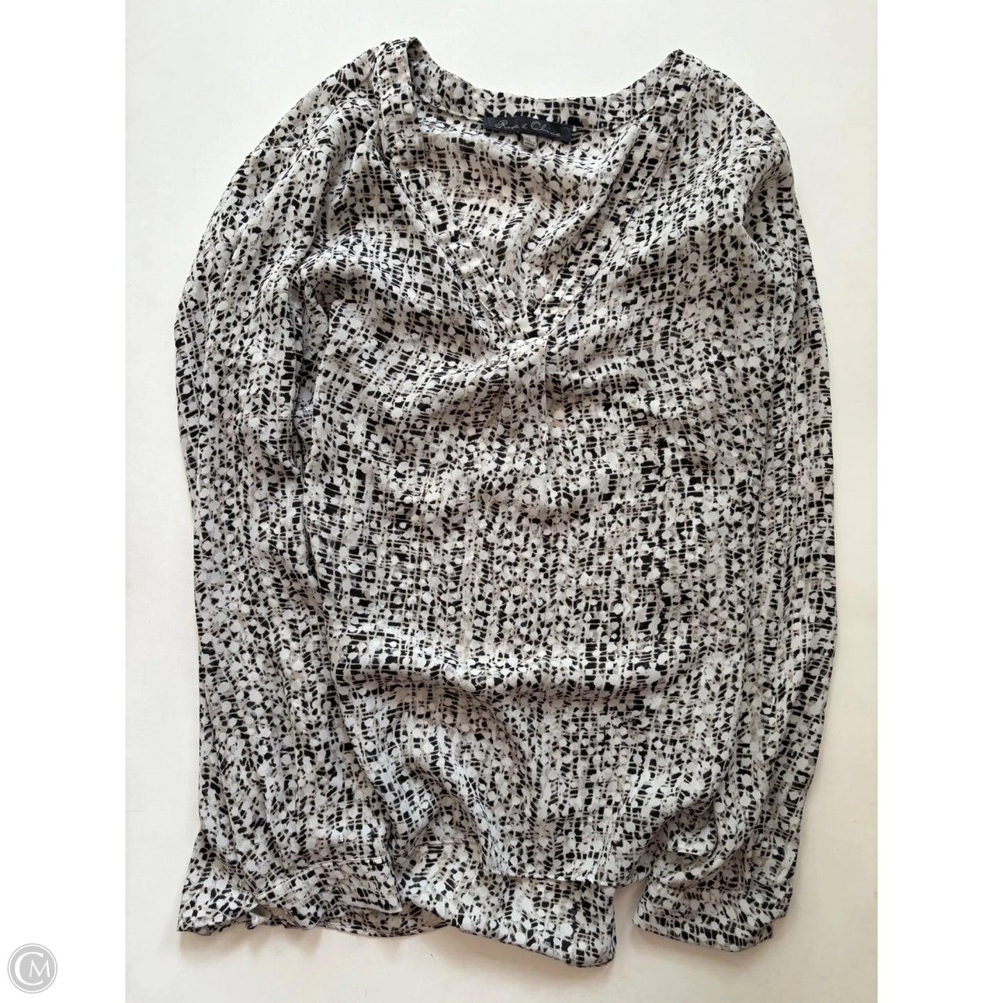 Blouse Long Sleeve By Rose And Olive In White, Size: Xl