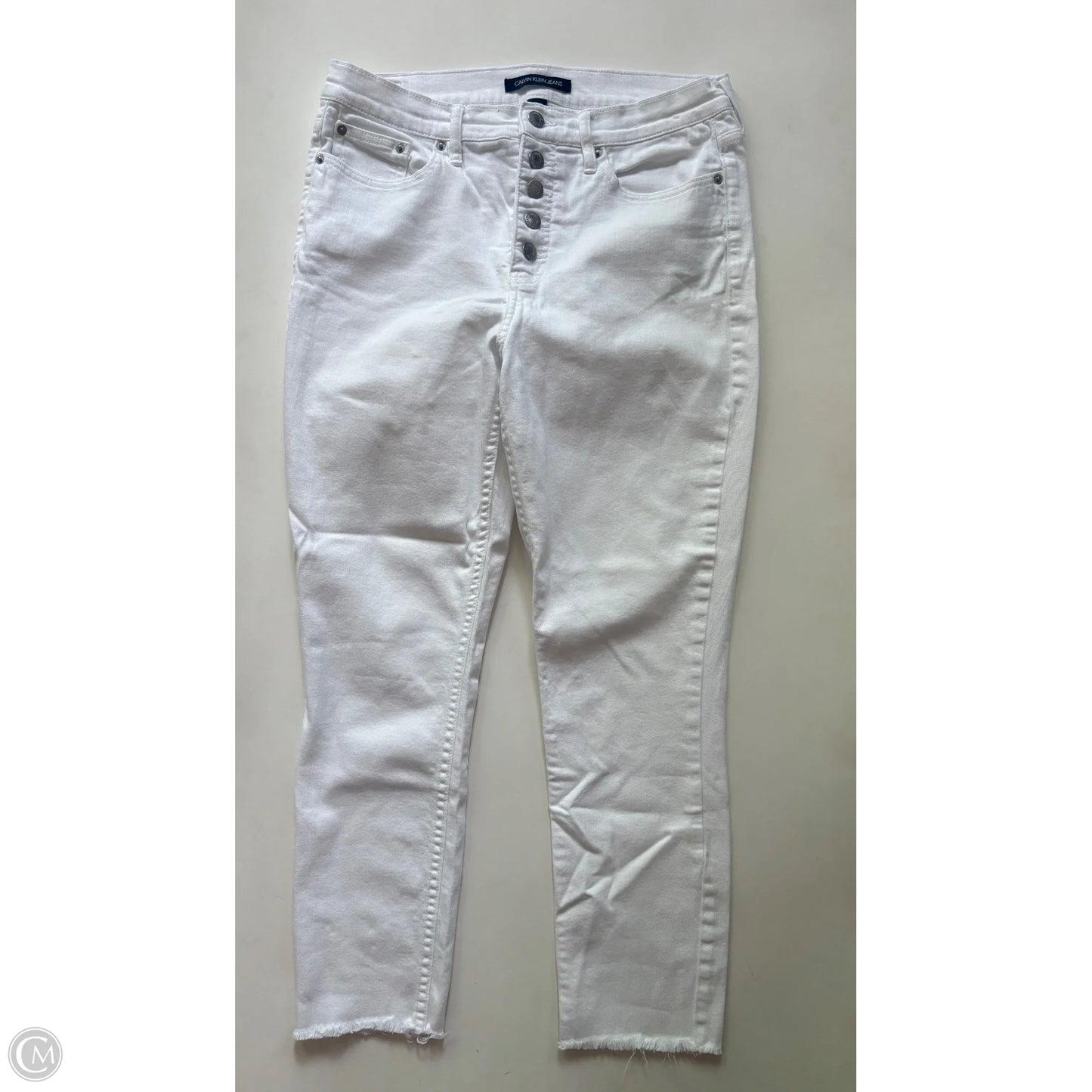 Jeans Straight By Calvin Klein In White, Size: 12