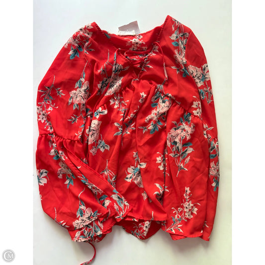 Blouse Long Sleeve By Peace Love World In Red, Size: M