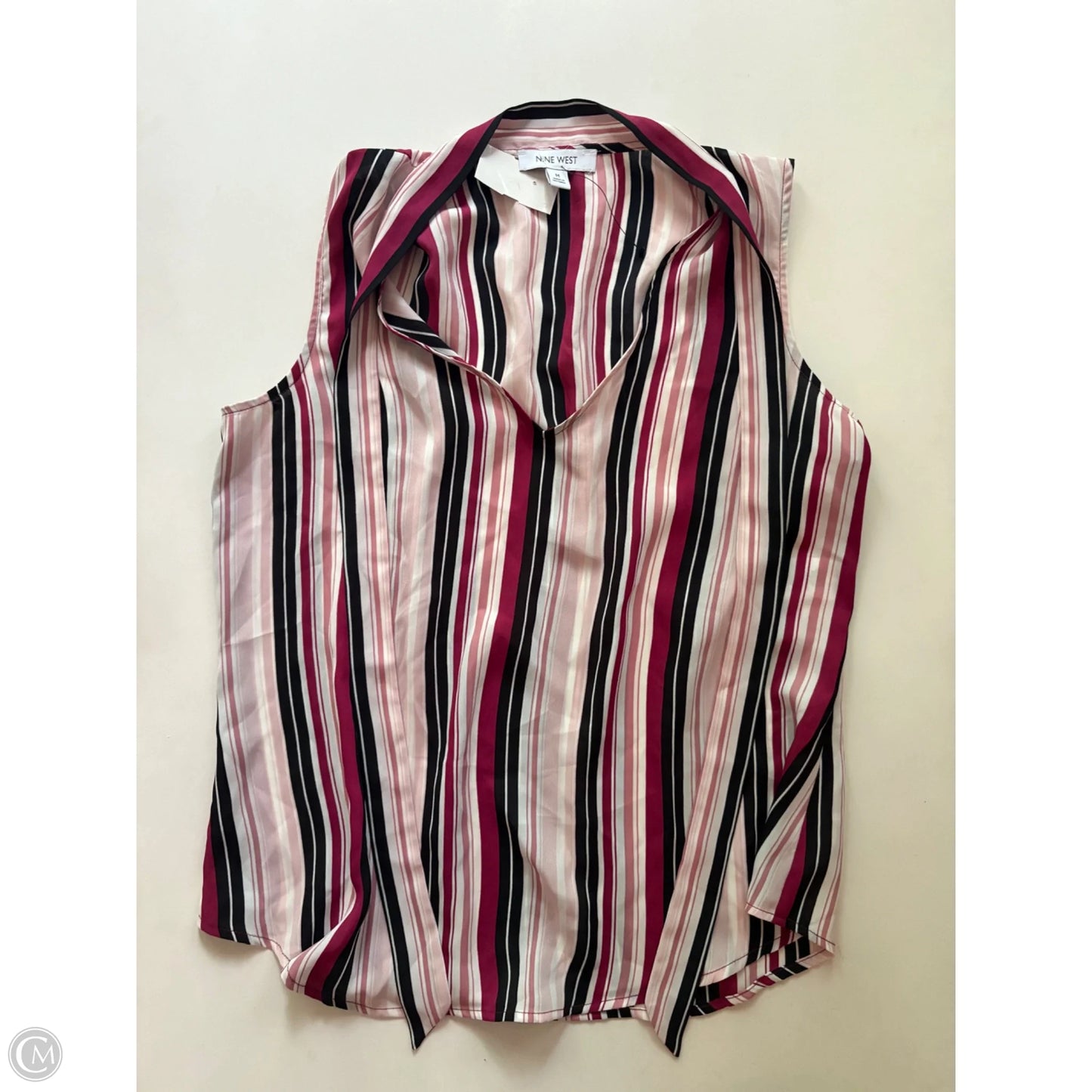 Blouse Sleeveless By Nine West Apparel In Striped Pattern, Size: M