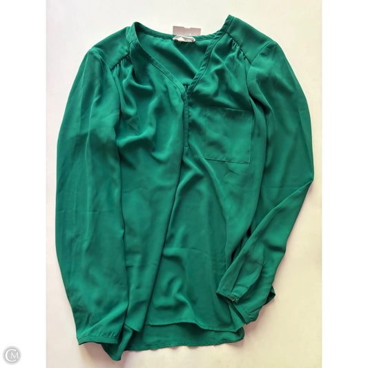 Blouse Long Sleeve By Pleione In Green, Size: L