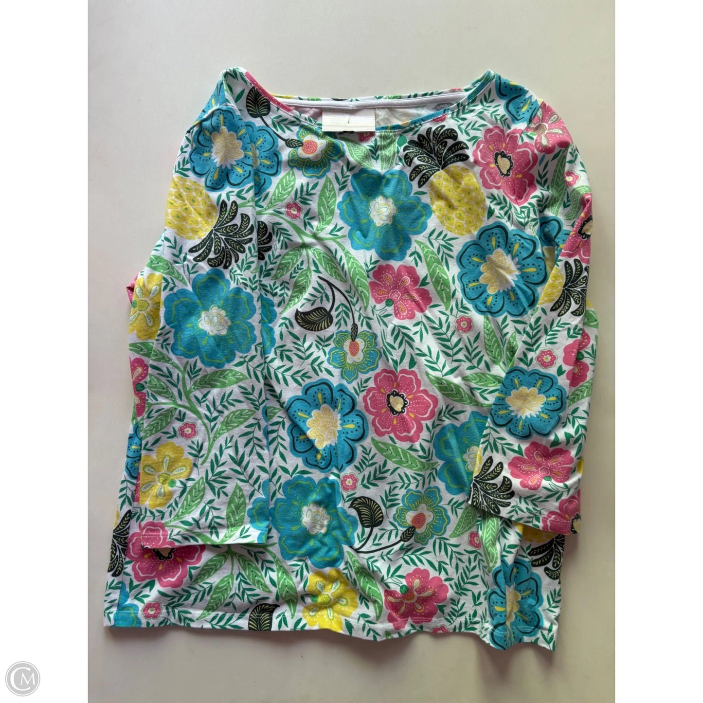 Top Long Sleeve By Talbots In Floral Print, Size: Xl