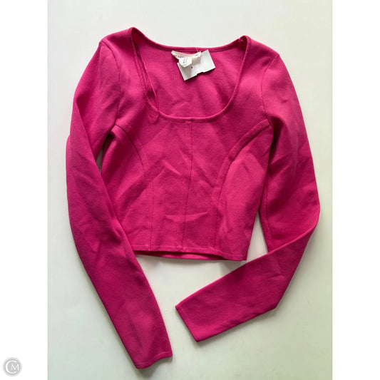 Top Long Sleeve By Happliy Grey In Pink, Size: S