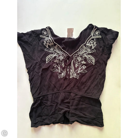 Top Short Sleeve By Thread & Clover In Black & Cream, Size: Xl