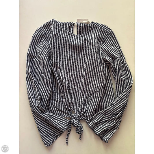 Blouse Long Sleeve By H&m In Striped Pattern, Size: M