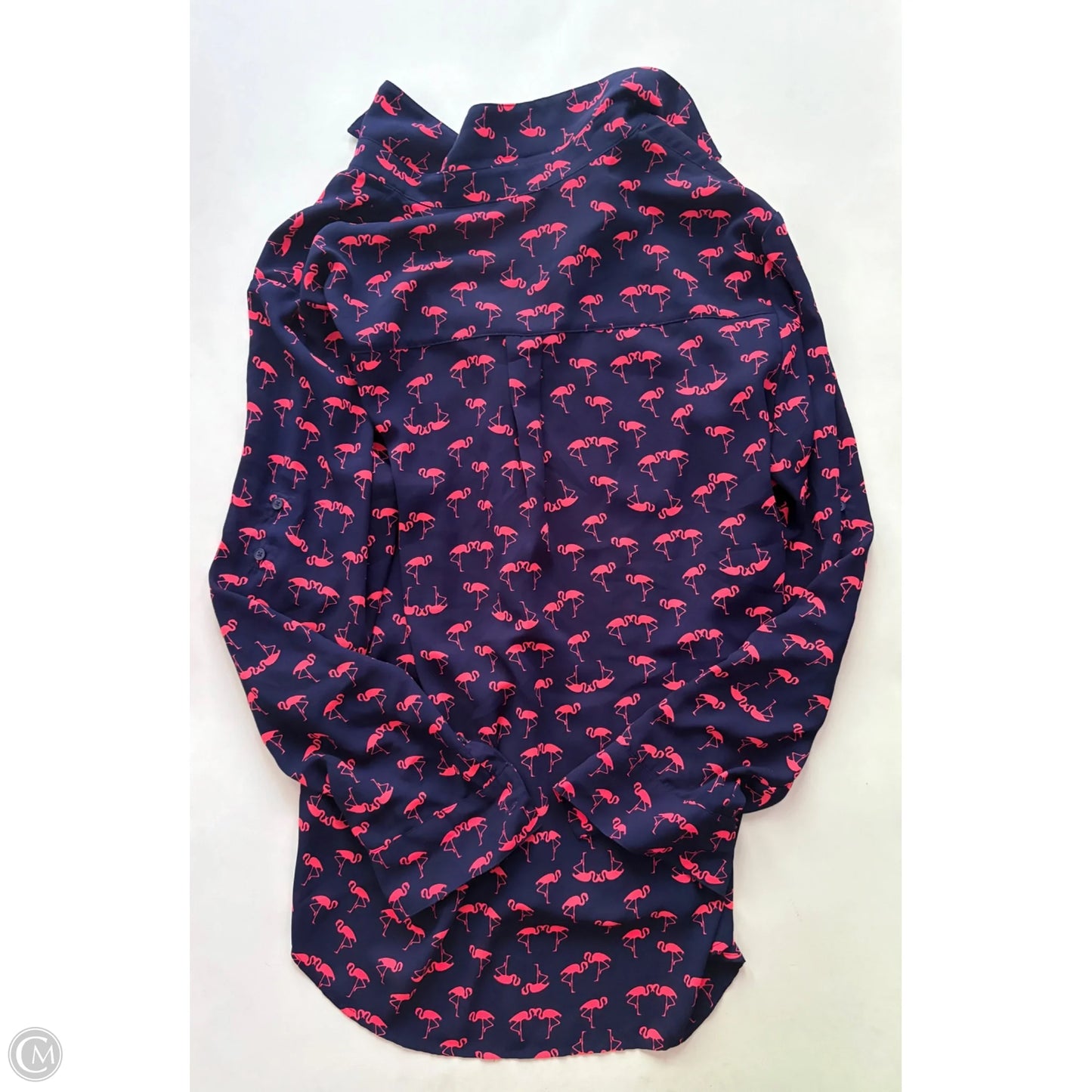 Blouse Long Sleeve By Express In Navy, Size: Xl