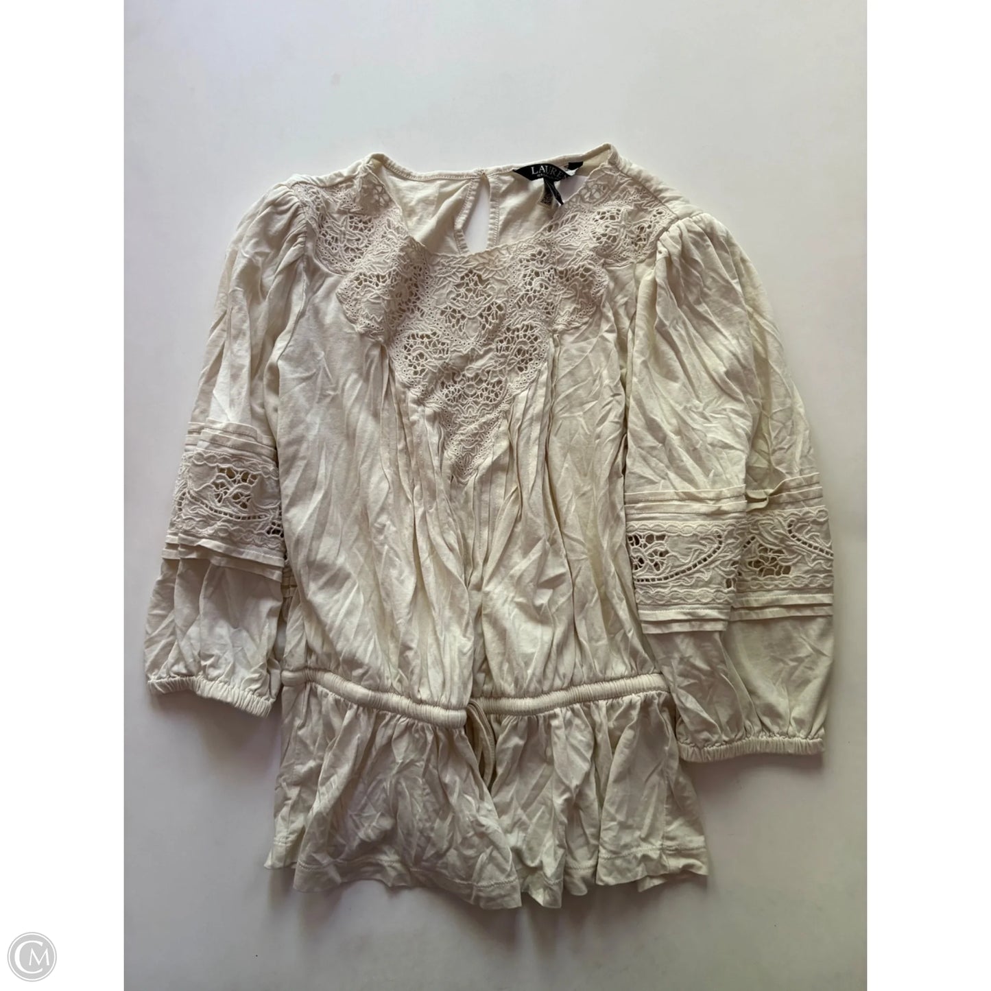 Top Long Sleeve By Ralph Lauren Black Label In Cream, Size: S