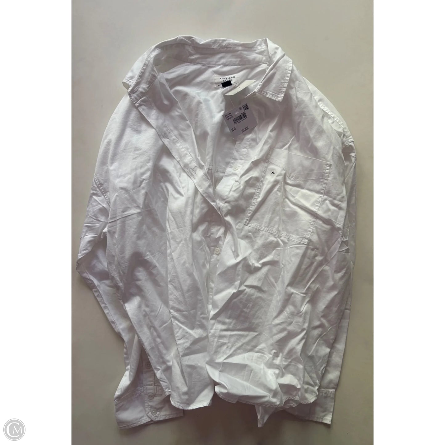 Top Long Sleeve By American Eagle In White, Size: Xl