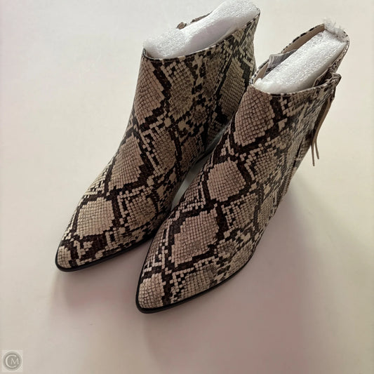 Boots Ankle Heels By zby In Animal Print, Size: 8