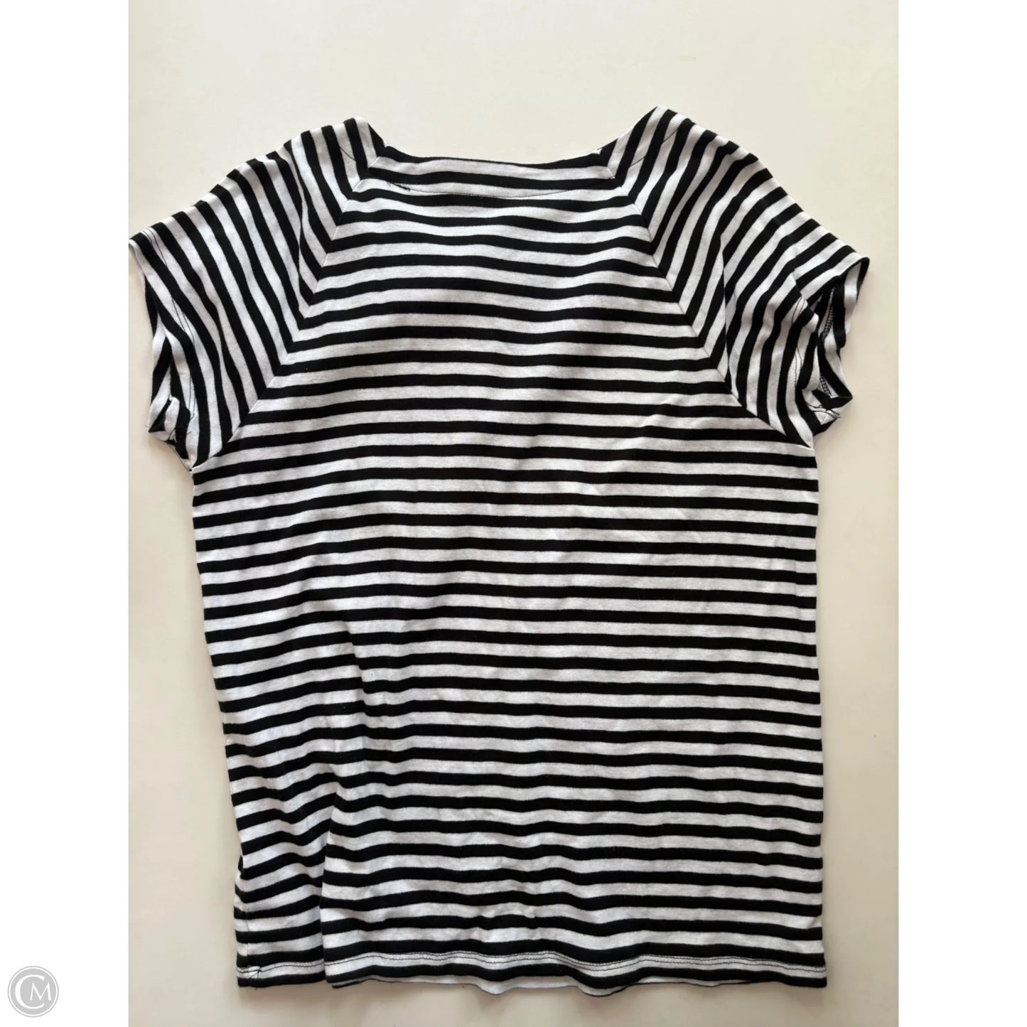 Top Short Sleeve By Lauren By Ralph Lauren In Striped Pattern, Size: 1x