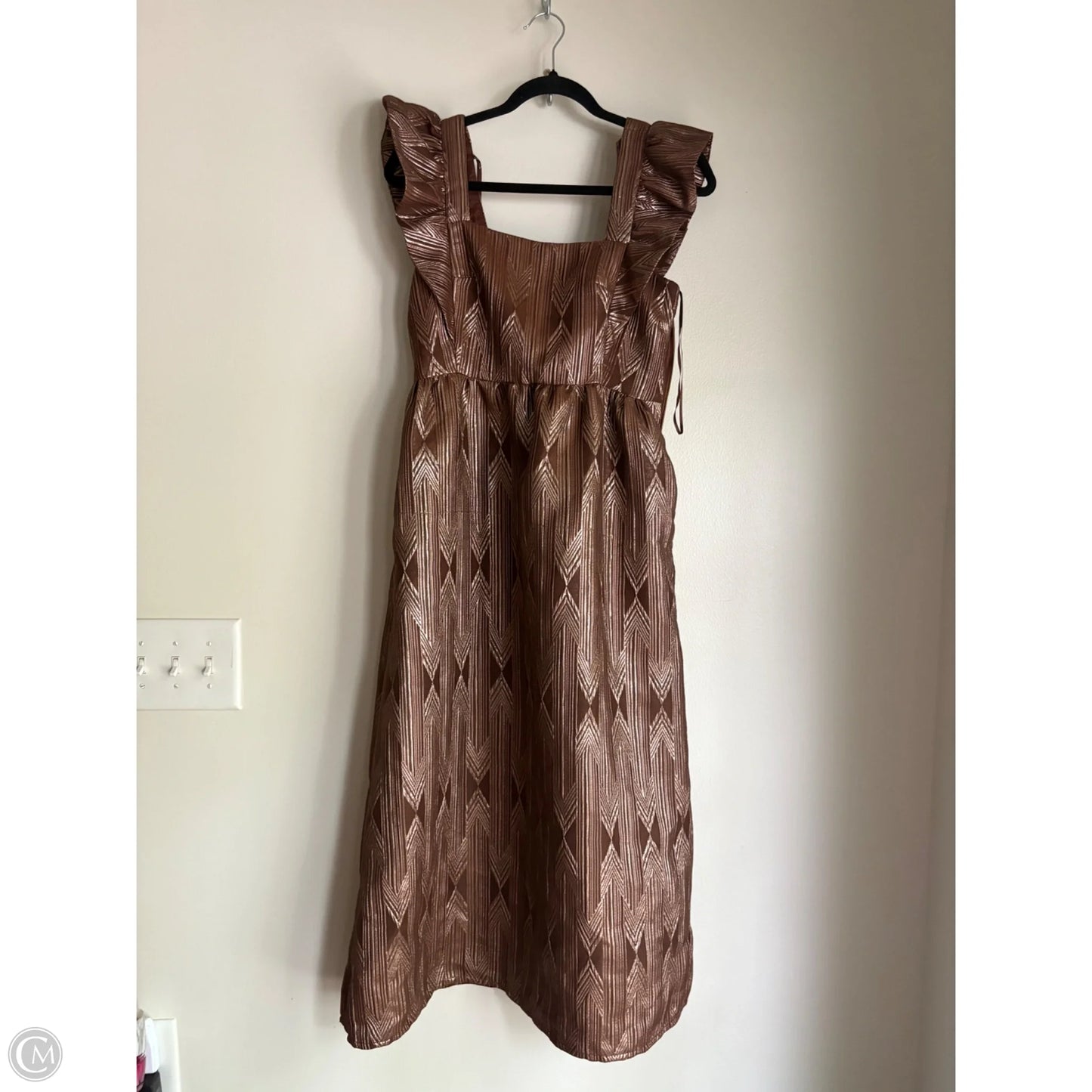 Dress Party Midi By Emily Lovelock In Brown, Size: Xs