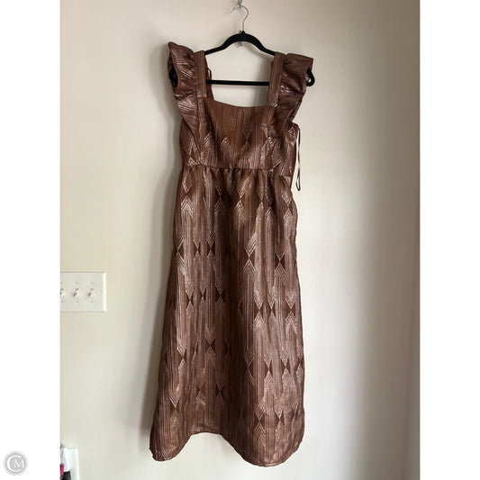 Dress Party Midi By Emily Lovelock In Brown, Size: Xs