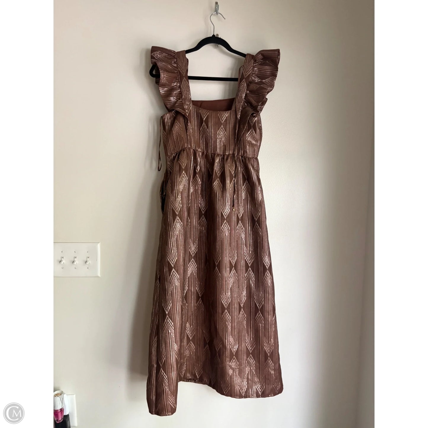 Dress Party Midi By Emily Lovelock In Brown, Size: Xs